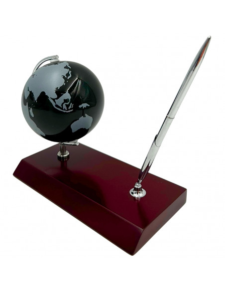 Elegancki Zestaw Dekoracyjny na Biurko Globus Stojak na Długopis - Prezent dla Szefa – WBK