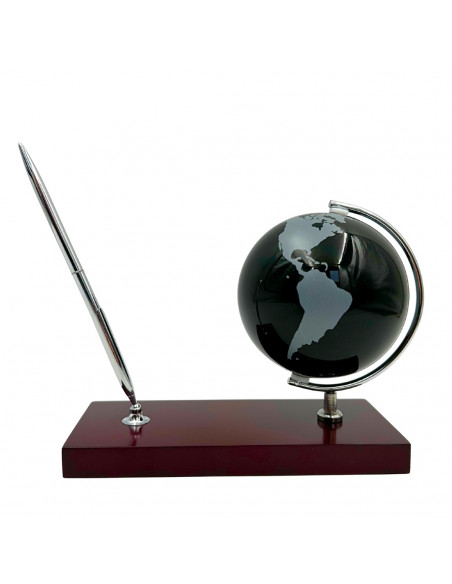 Elegancki Zestaw Dekoracyjny na Biurko Globus Stojak na Długopis - Prezent dla Szefa – WBK
