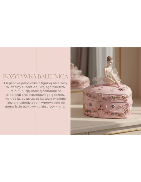 Pozytywka Pudełeczko Baletnica Serce Jezioro Łabędzie – MP-19031