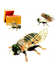 Ekskluzywne Pudełko Szkatułka na Biżuterię Zdobione Kryształkami – Pszczoła – HX542