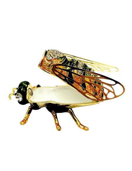 Ekskluzywne Pudełko Szkatułka na Biżuterię Zdobione Kryształkami – Pszczoła – HX542