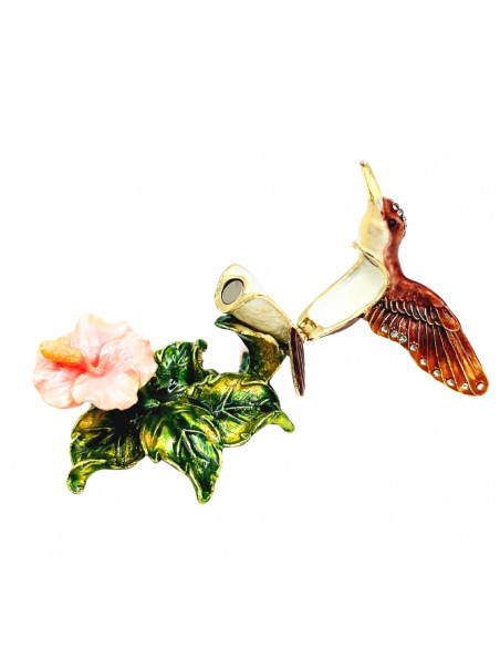 Ekskluzywne Pudełeczko Szkatułka na Biżuterię Zdobione Kryształkami – Koliber – HX357