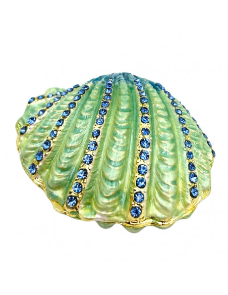 Pudełeczko Szkatułka na Biżuterię Zdobione Kryształkami – Muszelka – HX068