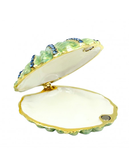 Pudełeczko Szkatułka na Biżuterię Zdobione Kryształkami – Muszelka – HX068