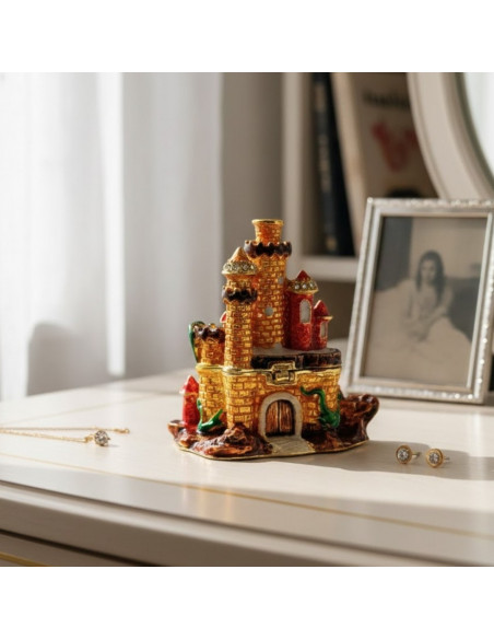 Pudełeczko Szkatułka na Biżuterię Zdobione Kryształkami – Zamek  – HX580