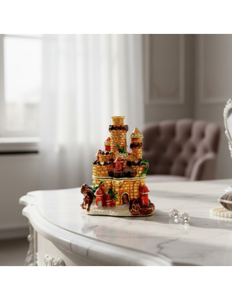 Pudełeczko Szkatułka na Biżuterię Zdobione Kryształkami – Zamek  – HX580