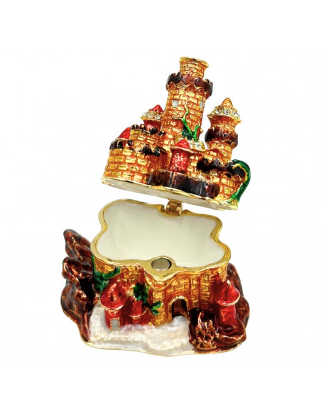 Pudełeczko Szkatułka na Biżuterię Zdobione Kryształkami – Zamek  – HX580