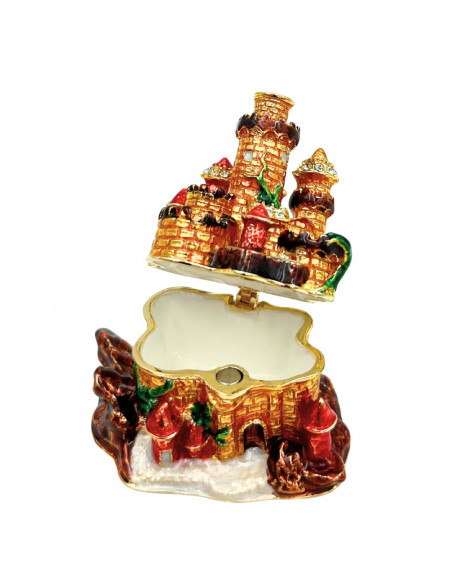 Pudełeczko Szkatułka na Biżuterię Zdobione Kryształkami – Zamek  – HX580