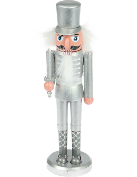 INTESI DZIADEK DO ORZECHÓW SREBRNY W KAPELUSZU 28 CM