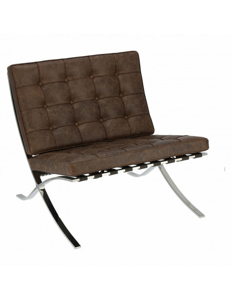 D2.DESIGN FOTEL BA1 BRĄZOWY CIEMNY VINTAGE