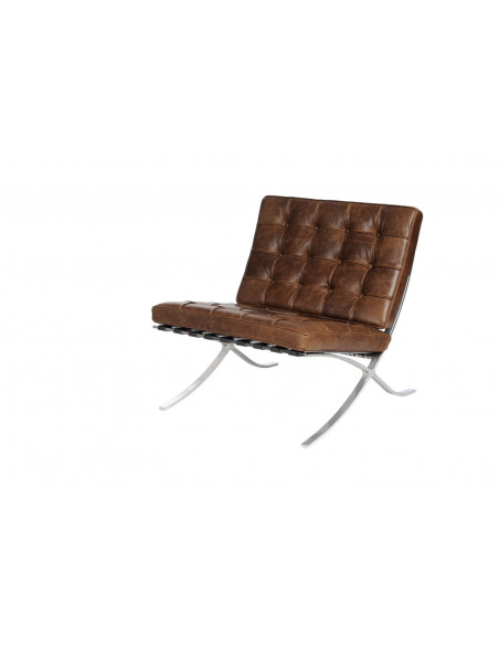 D2.DESIGN FOTEL BA1 BRĄZOWY CIEMNY VINTAGE