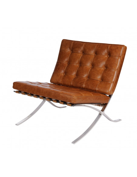 D2.DESIGN FOTEL BA1 BRĄZOWY JASNY VINTAGE