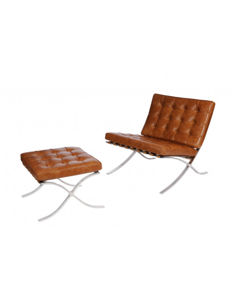 D2.DESIGN FOTEL BA1 BRĄZOWY JASNY VINTAGE