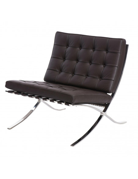 D2.DESIGN FOTEL BA1 SKÓRA NATURALNA BRĄZOWA