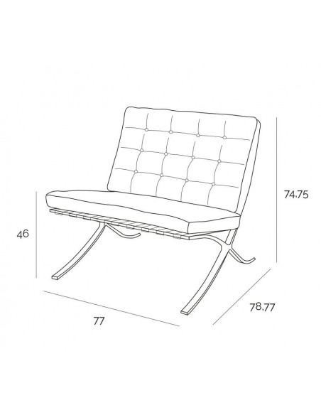 D2.DESIGN FOTEL BA1 SKÓRA NATURALNA BRĄZOWA