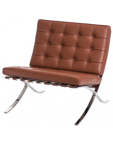 D2.DESIGN FOTEL BA1 SKÓRA NATURALNA JASNO BRĄZOWA