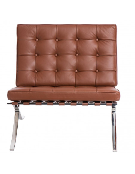D2.DESIGN FOTEL BA1 SKÓRA NATURALNA JASNO BRĄZOWA