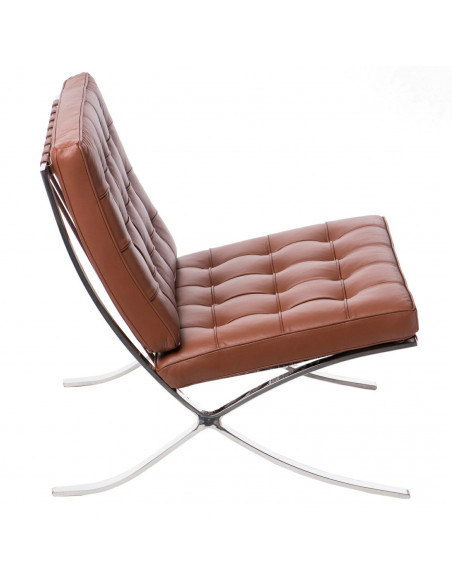 D2.DESIGN FOTEL BA1 SKÓRA NATURALNA JASNO BRĄZOWA