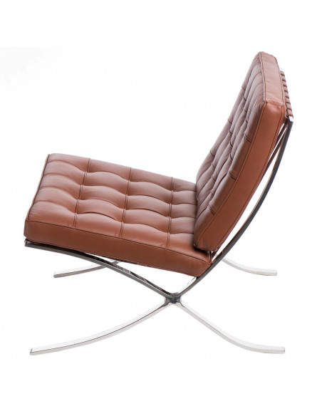 D2.DESIGN FOTEL BA1 SKÓRA NATURALNA JASNO BRĄZOWA