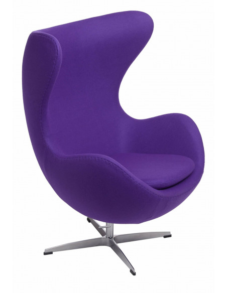 D2.DESIGN FOTEL JAJO FIOLETOWY KASZMIR 4 PREMIUM