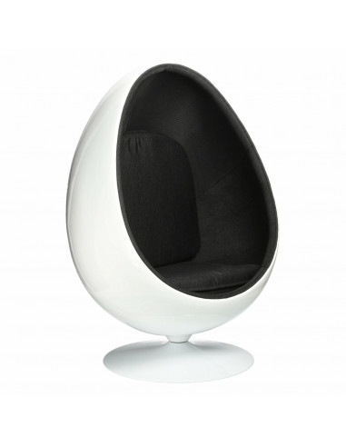 D2.DESIGN FOTEL OVALIA CHAIR BIAŁO CZARNY