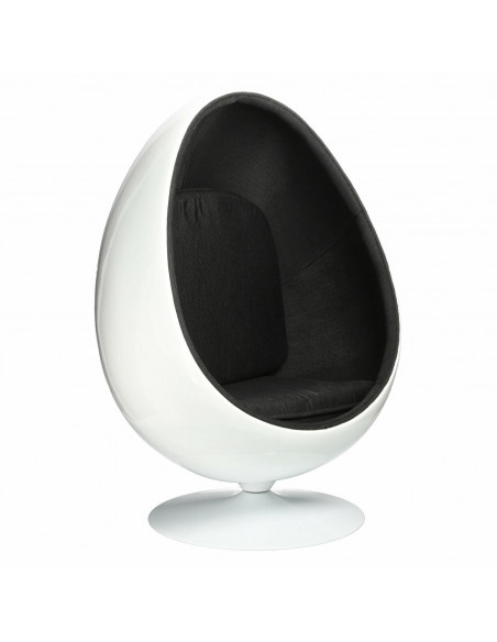 D2.DESIGN FOTEL OVALIA CHAIR BIAŁO CZARNY