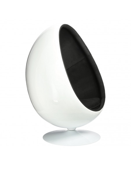 D2.DESIGN FOTEL OVALIA CHAIR BIAŁO CZARNY