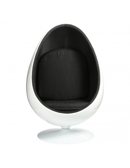 D2.DESIGN FOTEL OVALIA CHAIR BIAŁO CZARNY