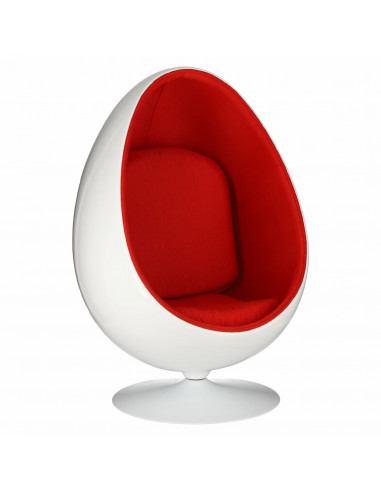 D2.DESIGN FOTEL OVALIA CHAIR BIAŁO CZERWONY