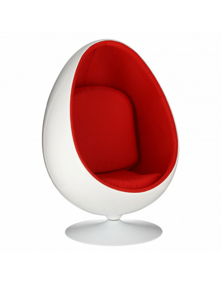 D2.DESIGN FOTEL OVALIA CHAIR BIAŁO CZERWONY