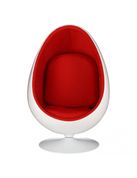D2.DESIGN FOTEL OVALIA CHAIR BIAŁO CZERWONY