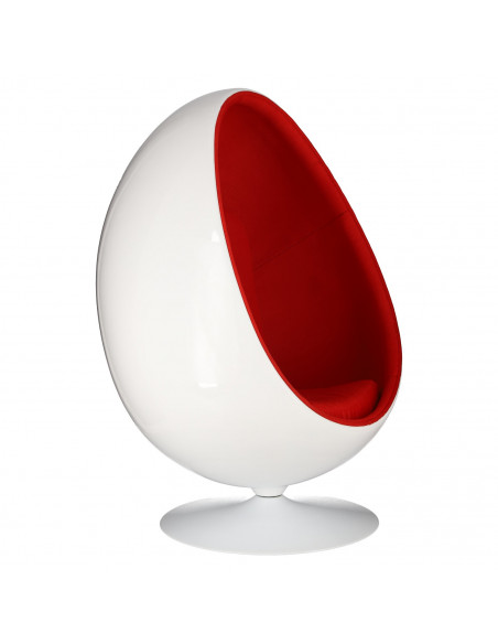 D2.DESIGN FOTEL OVALIA CHAIR BIAŁO CZERWONY