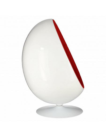 D2.DESIGN FOTEL OVALIA CHAIR BIAŁO CZERWONY
