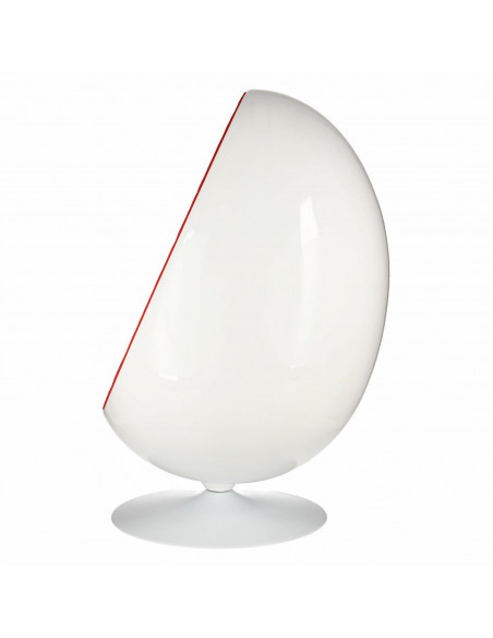 D2.DESIGN FOTEL OVALIA CHAIR BIAŁO CZERWONY