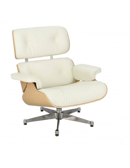 D2.DESIGN FOTEL VIP BIAŁY/NATURAL OAK/SREBRNA BAZA