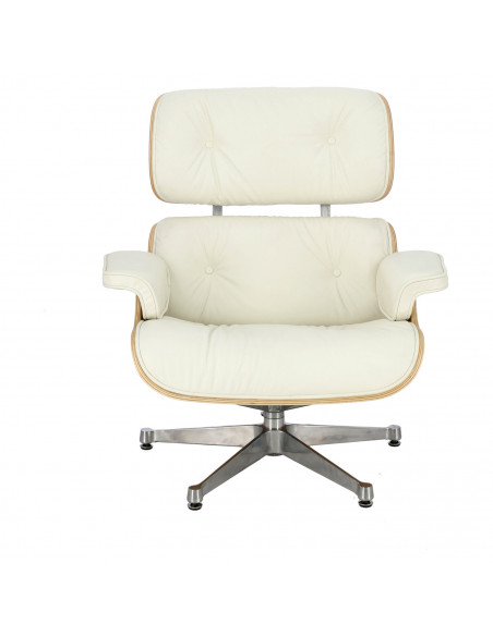 D2.DESIGN FOTEL VIP BIAŁY/NATURAL OAK/SREBRNA BAZA