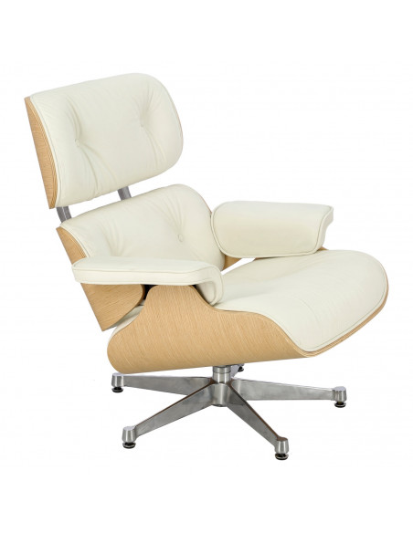 D2.DESIGN FOTEL VIP BIAŁY/NATURAL OAK/SREBRNA BAZA