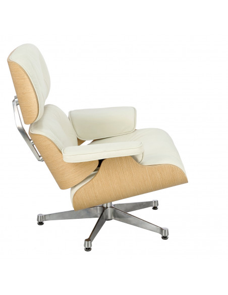 D2.DESIGN FOTEL VIP BIAŁY/NATURAL OAK/SREBRNA BAZA