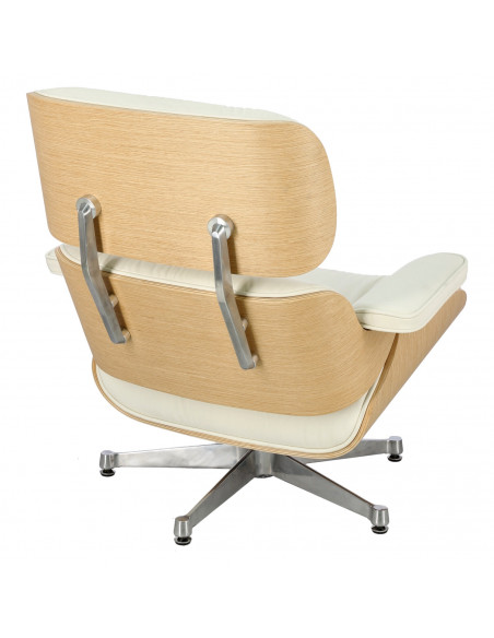 D2.DESIGN FOTEL VIP BIAŁY/NATURAL OAK/SREBRNA BAZA