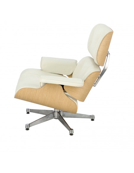 D2.DESIGN FOTEL VIP BIAŁY/NATURAL OAK/SREBRNA BAZA