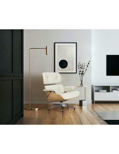 D2.DESIGN FOTEL VIP BIAŁY/NATURAL OAK/SREBRNA BAZA