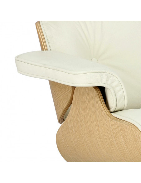 D2.DESIGN FOTEL VIP BIAŁY/NATURAL OAK/SREBRNA BAZA