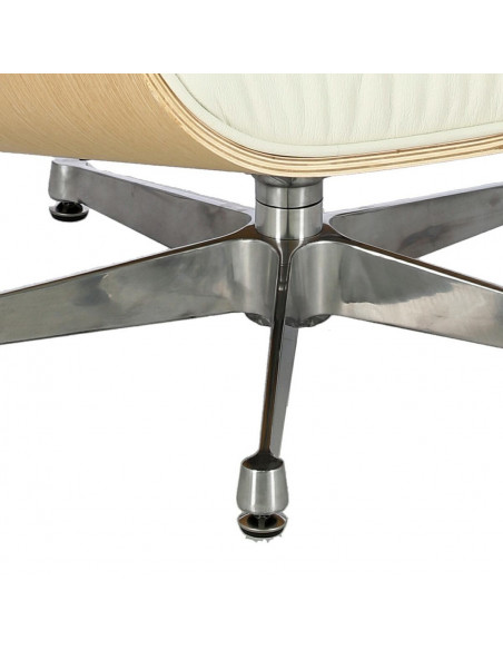 D2.DESIGN FOTEL VIP BIAŁY/NATURAL OAK/SREBRNA BAZA