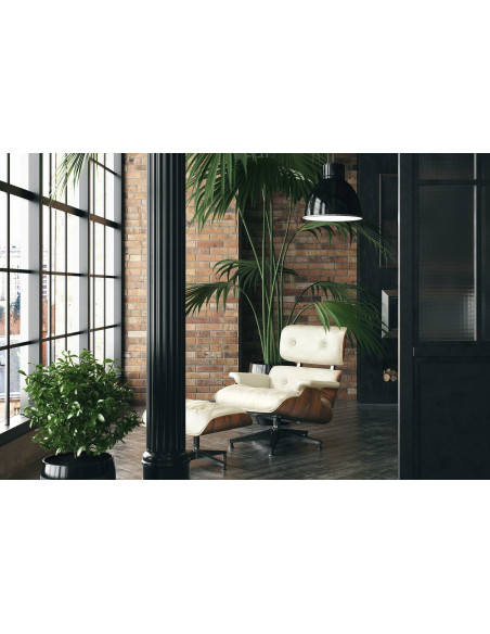 D2.DESIGN FOTEL VIP Z PODNÓŻKIEM BIAŁY/ROSEWOOD/ SREBRNA BAZA