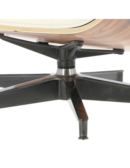 D2.DESIGN FOTEL VIP Z PODNÓŻKIEM BIAŁY/ROSEWOOD/ SREBRNA BAZA