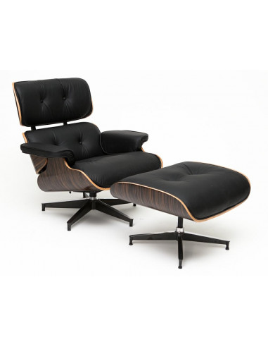 D2.DESIGN FOTEL VIP Z PODNÓŻKIEM CZARNY/EBONY