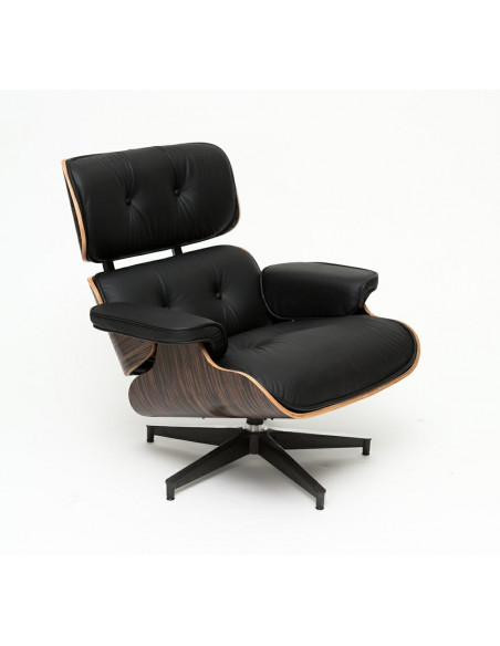 D2.DESIGN FOTEL VIP Z PODNÓŻKIEM CZARNY/EBONY