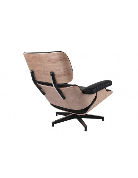 D2.DESIGN FOTEL VIP Z PODNÓŻKIEM CZARNY/NATURAL OAK/STANDARD BASE