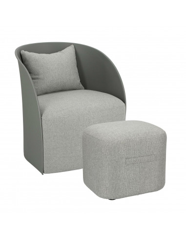 INTESI FOTEL Z PODNÓŻKIEM PURI SZARY