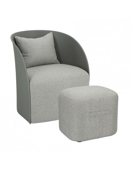 INTESI FOTEL Z PODNÓŻKIEM PURI SZARY